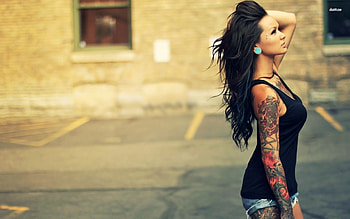 18229-tattooed-girl--girl- HD wallpaper
