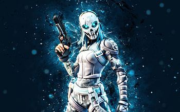 Ice Zadie, , blue neon lights, Fortnite Battle Royale, Fortnite characters, Ice Zadie Skin, Fortnite, Ice Zadie Fortnite HD wallpaper