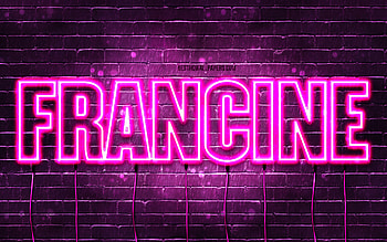 Happy Birtay Francine, , pink neon lights, Francine name, creative, Francine Happy Birtay, Francine Birtay, popular french female names, with Francine name, Francine HD wallpaper