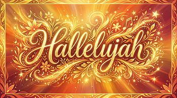 Hallelujah — Radiant Praise, Calligraphy, Music, Gold, Celebration HD wallpaper