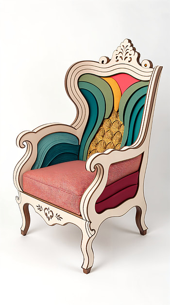 Paper-Cut Colorwave Armchair HD phone wallpaper