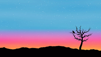 Art, Stars, Vector, Bird, Wood, Tree HD wallpaper