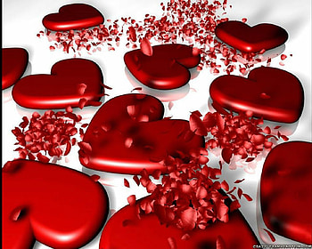 Hearts, abstract HD wallpaper