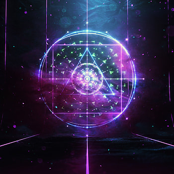 Elements, dark, triangles, circles, geometric, digital art HD phone wallpaper