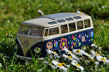 The Love Bus, bus, kombi, volkswagen, van, car HD wallpaper