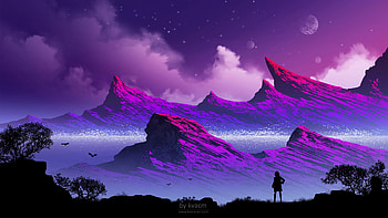 Art, Mountains, Clouds, Silhouette, Fog, Loneliness, Lonely, Alone, Gore HD wallpaper