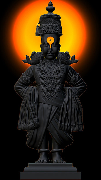 Vitthal, Orange, Black Theme, black, theme, dark HD phone wallpaper