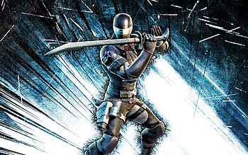 Snake Eyes, grunge art, Fortnite Battle Royale, Fortnite characters, blue abstract rays, Snake Eyes Skin, Fortnite, Snake Eyes Fortnite HD wallpaper