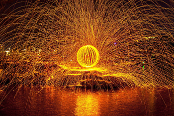 Night, Sparks, Miscellanea, Miscellaneous, Ball, zelight HD wallpaper
