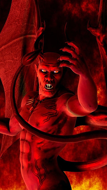 Black Devil, Hell, Fire Background HD phone wallpaper
