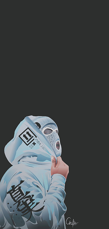 Dope Guy / Vaporwave, electric blue, blackandwhite, Portrait, vector, Dope style, Person, people, minimalismo, mask HD phone wallpaper