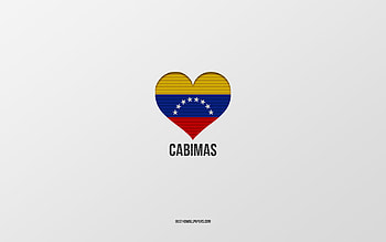 I Love Cabimas, Colombian cities, Day of Cabimas, gray background, Cabimas, Colombia, Colombian flag heart, favorite cities, Love Cabimas HD wallpaper