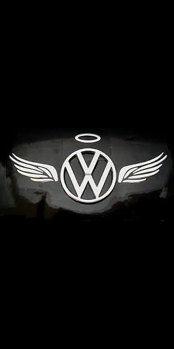 Vw angel, Volkswagen, wings, logo, halo, vehicle HD phone wallpaper