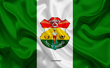 Flag of Punata, , silk texture, Punata, Bolivian city, Punata flag, Bolivia HD wallpaper