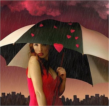 Love rain, umbrella, rain, love, girl, people HD wallpaper