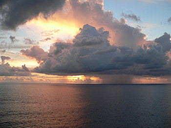 Nature, clouds, sun, ocean HD wallpaper