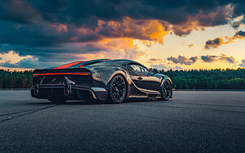 Bugatti Chiron Super Sport 300 Prototype, back view, 2019 cars, sunset, hypercars, 2019 Bugatti Chiron, R, Bugatti HD wallpaper