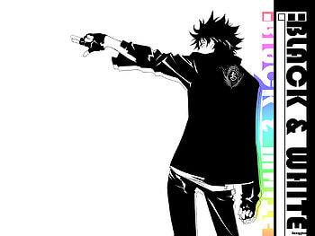 Black & White, white, air gear, black, color, gear, black hair, colour, black jaket, gears, boy, black and white, air gears HD wallpaper