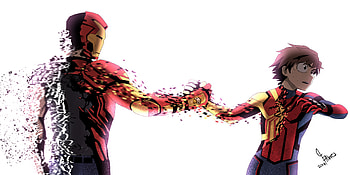 Iron Man And Spiderman Turned To Dust, iron-man, spiderman, anime, superheroes, artwork, artist, digital-art, deviantart, avengers-infinity-war HD wallpaper