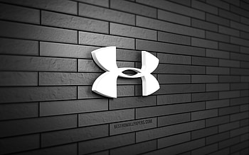 Under Armour 3D logo, , gray brickwall, creative, brands, Under Armour logo, 3D art, Under Armour HD wallpaper