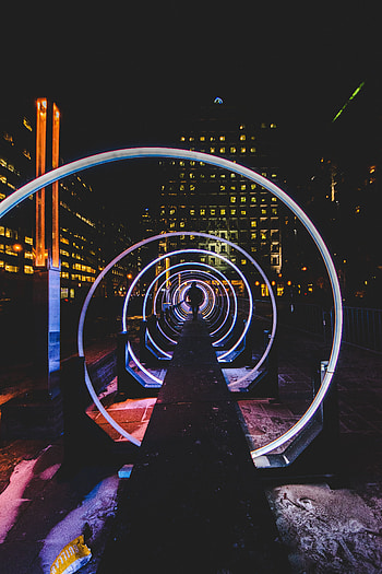Cities, Night, City, Silhouette, Human, Person, Tunnel HD phone wallpaper