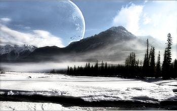 Landscape, Winter, Mountains HD wallpaper