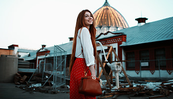 Red Head Girl Smiling, red-head, girls, model, smiling, outdoors HD wallpaper