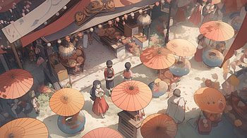Festival Ambience Art, festival, Anime, Original HD wallpaper