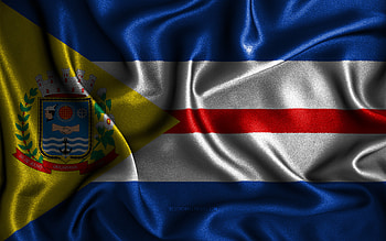 Umuarama flag, , silk wavy flags, brazilian cities, Day of Umuarama, Flag of Umuarama, fabric flags, 3D art, Umuarama, cities of Brazil, Umuarama 3D flag HD wallpaper