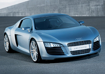 Audi, landscape, blue, car HD wallpaper