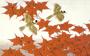 Autumn Flight, birds, leaves, abstract, other, autumn, orange HD wallpaper