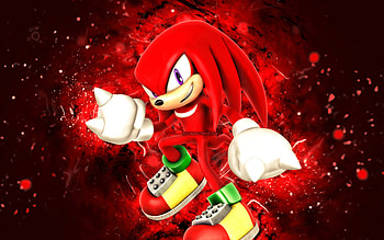 Knuckles the Echidna, , red neon lights, Sonic Underground, Paramount, Nakkuruzu za Ekiduna, creative, Knuckles the Echidna HD wallpaper