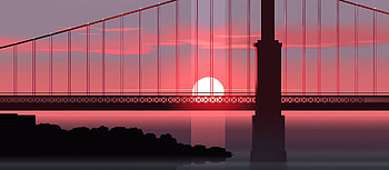 Bridge Sunset Minimal Art , minimalism, minimalist, sunset, artist, artwork, digital-art, bridge HD wallpaper