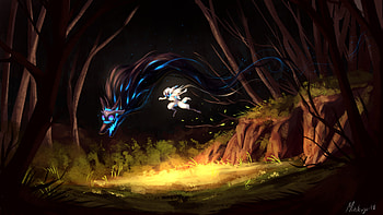 Art, Forest, Fantastic, Creatures, Beasts HD wallpaper