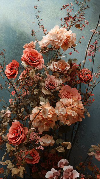 Aesthetic Floral Bliss: A Beautiful , flower, aesthetic flowers, rose, floral arrangement HD phone wallpaper