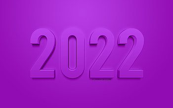 Purple 2022 3D background, 2022 New Year, Happy New Year 2022, Purple background, 2022 concepts, 2022 background, 2022 3D art, New 2022 Year HD wallpaper