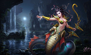 Mermaid, sea, sirena, girl, summer, moon, fantasy, luna, water HD wallpaper
