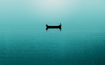 Sea, Minimalism, Boat, Fishing, Fishermen HD wallpaper