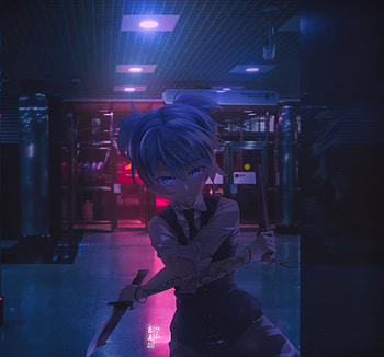 Nagisa, Animeedit, 23Sam23, Anime, Anmimeart, ShiotaNagisa, purple, Anime, Ansatsu Kyoushitsu HD wallpaper
