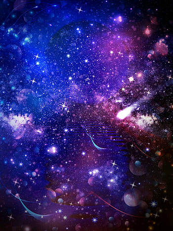 Starry Galaxy Burst, atmosphere, sky, flare, sparkle, comet, dark, outer-space, stars, dark-sky HD phone wallpaper