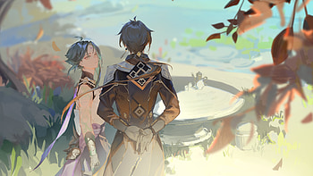 Xiao & Zhongli, Zhongli (Genshin Impact), Xiao (Genshin Impact), video game, Genshin Impact HD wallpaper