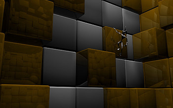 3D, Metal, Square, Robot, Cube HD wallpaper