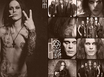 HIM promo wall, HIM, love metal, metal, Ville, band, rock HD wallpaper