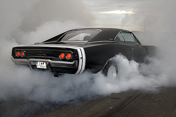 Dodge Charger R/T, muscle car, rear, smoke HD wallpaper