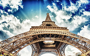 Le Tour Eiffel, blue, white, paris, sky, tour eiffel, france, cloud HD wallpaper