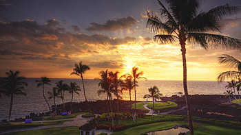 : Sunset from Hawaiian Resort. Ultra HD wallpaper