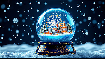 Winter Wonderland: A Stunning Snow Globe, snow globe, winter, ferris wheel, Festive, snowflake HD wallpaper