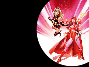 Ms. Marvel - Scarlet Witch - Wasp, fantasy, wasp, comic, scarlet, female, marvel, witch HD wallpaper