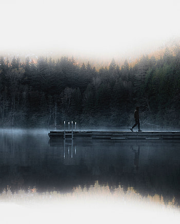 Nature, Rivers, Dawn, Pier, Fog, Loneliness HD phone wallpaper