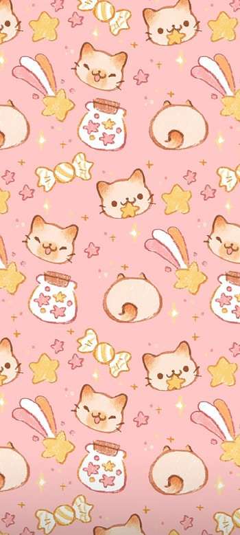 Cute, orange, pink HD phone wallpaper